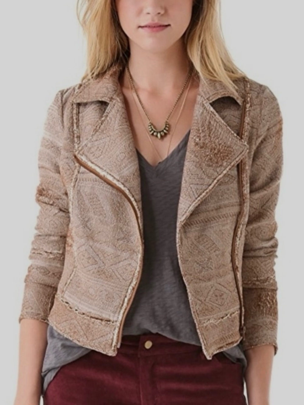Free People Cropped Moto Jacket
